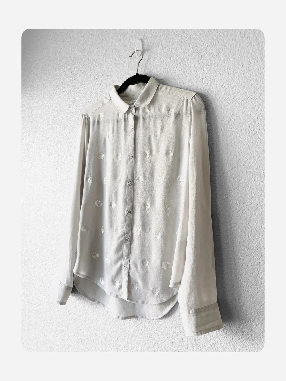 ★ Abercrombie & Fitch Elevated Basic Sequins Long Sleeve Button Down Blouse S ★